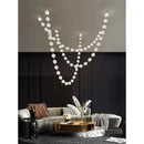 Axyaa Loft Staircase Chandelier with French Pearl Necklace Design