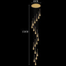 Axyaa Crystal Chandelier Stair Pendant Light Interior Home Decor Modern Living Room Lighting