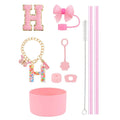 Axyaa 10pc Tumbler Accessory Set: Straw, Cover, Cap, Boot, Stopper, Keychain, Sticker
