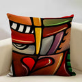 Nordic Style Abstract Painting Girl Cushion Cover by Axyaa