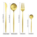 Axyaa Gold Matte Cutlery Set - 16Pcs Stainless Steel Tableware