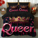 Axyaa Queen Crown 3D Duvet Cover Set - Ultra-Soft Microfiber Fantasy Design
