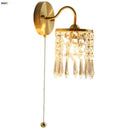 Axyaa Crystal Vintage LED Wall Lights Pull Chain Switch Stair Light Fixtures