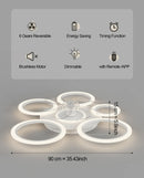 Axyaa 6-Speed Ceiling Fan with Lights, Remote Control, Timer for Living Rooms