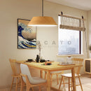 Axyaa Nordic Wood Grain Metal Pendant Light Fixture for Home Dining Room Kitchen