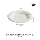 Axyaa Stone Western Dinner Plate - High-Grade Luxury Ceramic Tableware for Restaurant & Home