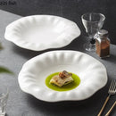 Axyaa White Ceramic Relief Plate Set - Restaurant Tableware