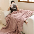 Axyaa Aerobic Rabbit Velvet Jacquard Double-Sided Blanket - Multi-Functional Office Sofa Blanket