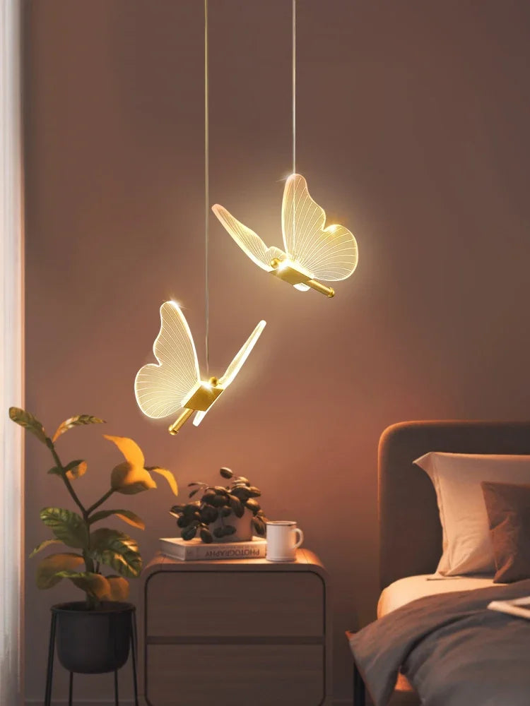 Axyaa Transparent LED Butterfly Chandelier for Home Decor and Lighting