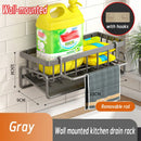Axyaa Stainless Steel Sink Shelf Sponge Storage Faucet Holder with Hooks