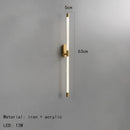 Axyaa Acrylic Line LED Wall Lights Dimming Gold Black Metal Living Room Bedroom