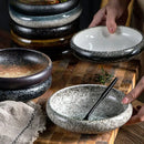 Axyaa 6" Ceramic Kimchi Plate Dish Salad Bowl - Creative Kiln Glaze - Single Plate