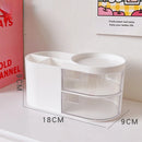 Axyaa Desktop Organizer Drawer, Transparent Plastic Multifunction Pen Holder Cute Design