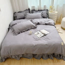Axyaa European Simple Large Family Bedding Set with Quilt Cover, Pillow Cover, and Bed Sheet