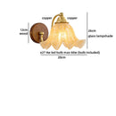 Axyaa LED Glass Wall Light Gold Antique Brass Modern Bedroom Bedside Lamp