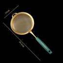 Axyaa Fine Mesh Kitchen Strainer with Green Handle for Golden Juice Flour Skimming
