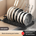 Axyaa Sliding Pot Lid Holder Rack Adjustable Under Cabinet Organizer Shelf