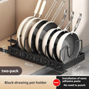 Axyaa Pot Lid Storage Rack: Under Cabinet Sliding Organizer for Pots, Pans, and Dishes