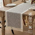 Axyaa Grey Coffee Zigzag Wreath Table Runner 13.7x72"
