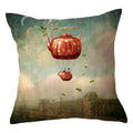 Axyaa Peach Leather Scenery Pillowcase for Home & Office Décor