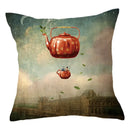 Axyaa Peach Leather Scenery Pillowcase for Home & Office Décor