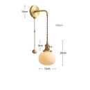 Axyaa Nordic LED Wall Light Copper Ceramic Adjustable Bedroom Living Room Lamp