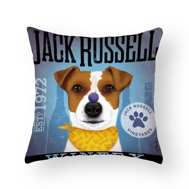 Funny Cartoon Cat & Dog Pillow Covers by Axyaa: Luxury Sofa Bed Decor Pillowcase