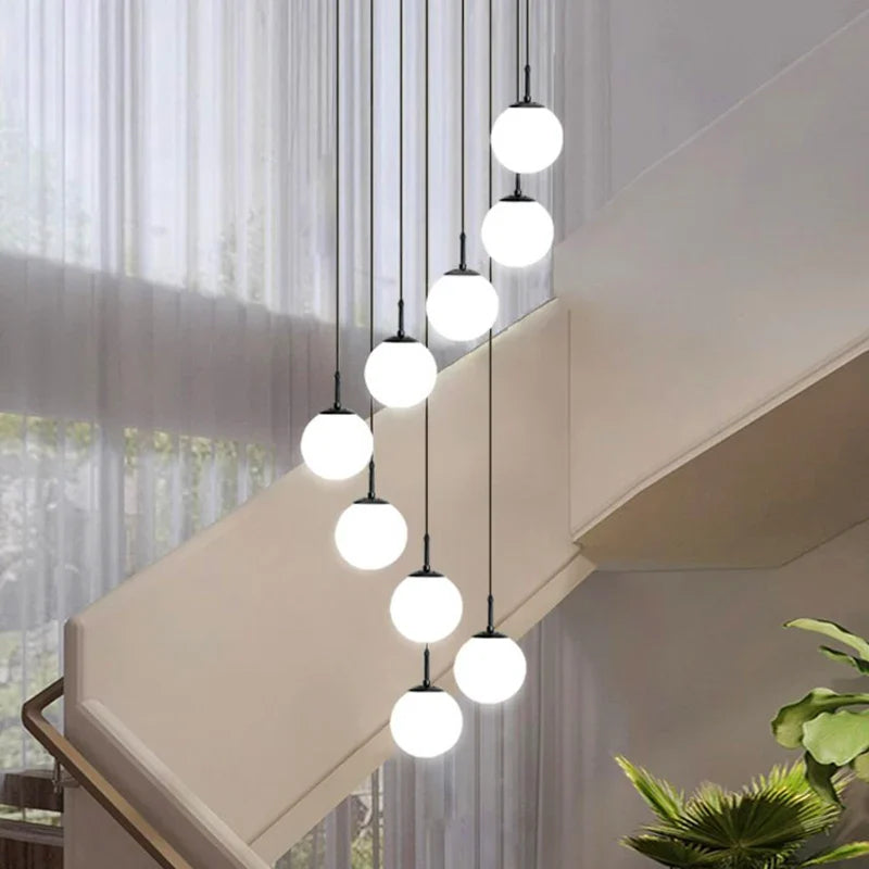 Axyaa Staircase Chandeliers LED Pendant Light for Modern Living Room Decor