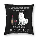 Axyaa Alaskan Malamute Wine Red Dog Pillowcase - Luxury Home Decor