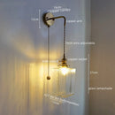 Axyaa Glass Copper LED Wall Lamp - Modern Nordic Design