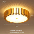 Axyaa Wooden LED Ceiling Lamp Living Room Chandelier E27 Bulb Fixture Lighting