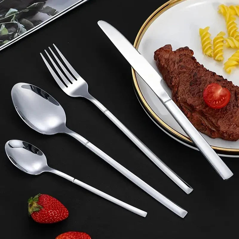 Axyaa Stainless Steel Tableware Set - High-End Knife, Fork, Spoon for Kitchen & Restaurant