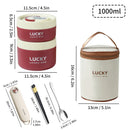 Axyaa Stainless Steel Thermal Lunch Box For Kids - Insulated Stackable Bento Box