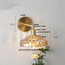 Axyaa Clear Glass LED Wall Light Fixture Modern Rotate Bedside Lamp