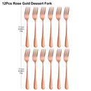 Axyaa Gold Dessert Fork Set Stainless Steel Coffee Ice Cream Cake Forks Black Cutlery