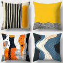 Axyaa Modern Abstract Pillow Covers Set, 17.7"x17.7" - Black, White, Yellow, Orange