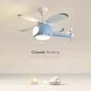 Axyaa Nordic Helicopter Ceiling Fan Chandelier: Creative Cartoon Baby Room Decorlamp