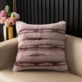 Axyaa Rabbit Fur Striped Throw Pillowcase - Soft Plush Cushion Cover for Home Sofa