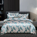 Axyaa Luxury Jacquard Bedding Set - European Style Satin Duvet Cover for Double Bed