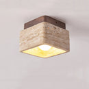 Axyaa Natural Yellow Marble Square Ceiling Lamp for Japanese Rooms