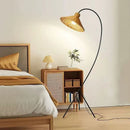 Axyaa Nordic Rattan Sofa Floor Lamp | Hand-woven Designer Light for Living Room