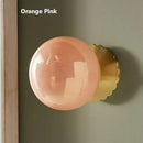 Axyaa Pink Glass LED Wall Light - Modern Nordic Design, Decorative Night Light