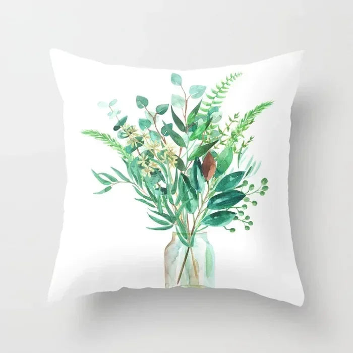 Axyaa Plant Pattern Pillowcase 45*45cm for Home Office Decor