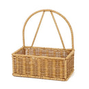 Axyaa Imitation Rattan Kitchen Storage Basket Brown with Handle