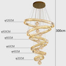 Axyaa Crystal Chandelier Stair Pendant Living Room Lights