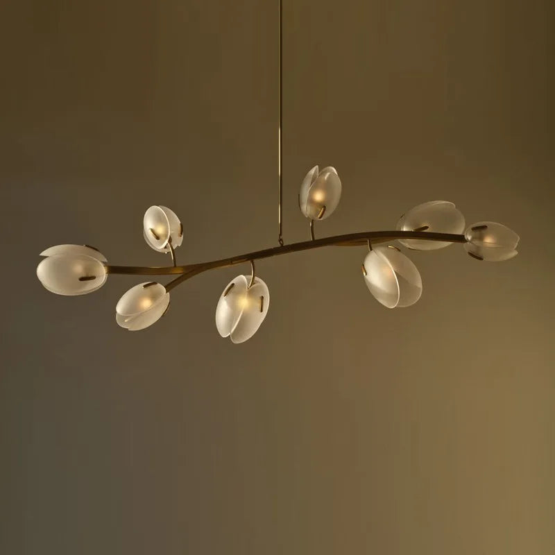 Axyaa Tulip Buds Chandelier: Modern Glass Pendant Lights for Home Decor