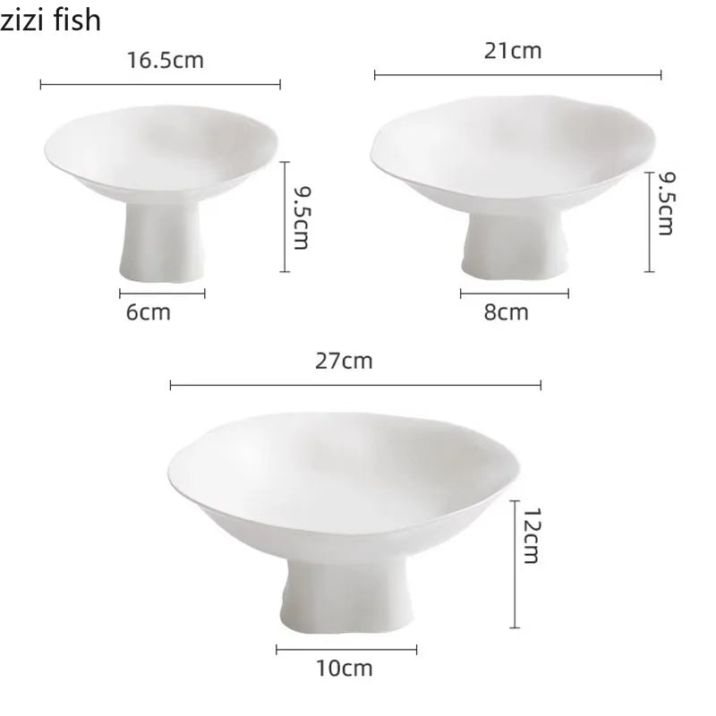 Axya Flower Ceramic Dessert Plate Set for Molecular Cuisine Display