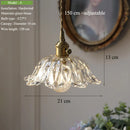 Axyaa Snowflake Pendant Light with Glass Shade in Brass & Walnut Finish