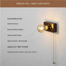 Axyaa Retro Japanese LED Walnut Wall Lamp for Home Lighting