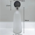 Frosted Glass Vase with Artificial Flowers - Axyaa Aesthetic Decor